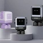 An image of three Ugreen Nexode RobotGaN (RG) Series of Chargers